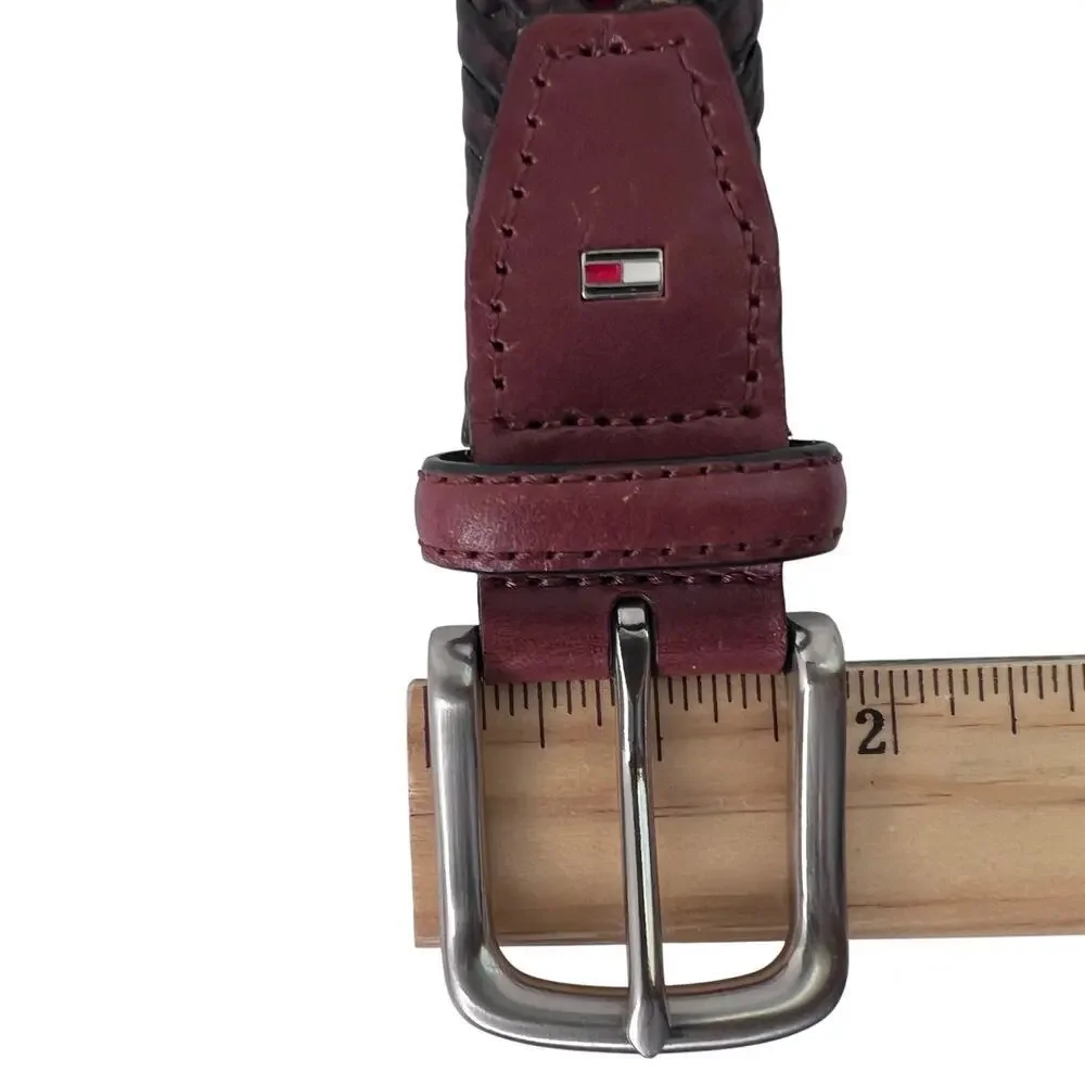 Tommy Hilfiger Braided Belt Faux Leather in Brown Woven Casual Classic Men's 38W
